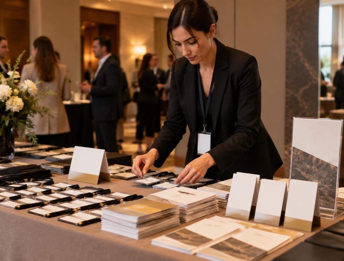 Representación de Piezas impresas para eventos